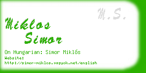miklos simor business card